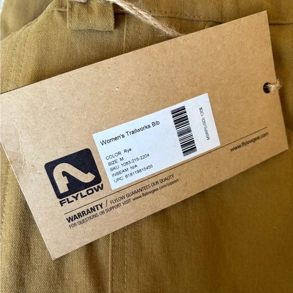NWT Flylow Women’s Trailworks Bib - Rye - Picture 2 of 4